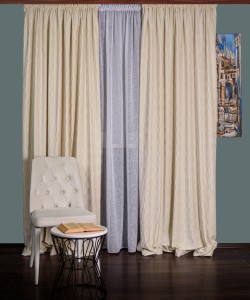 Draperie catifea creponata, crem
