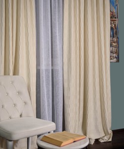 Draperie catifea creponata, crem