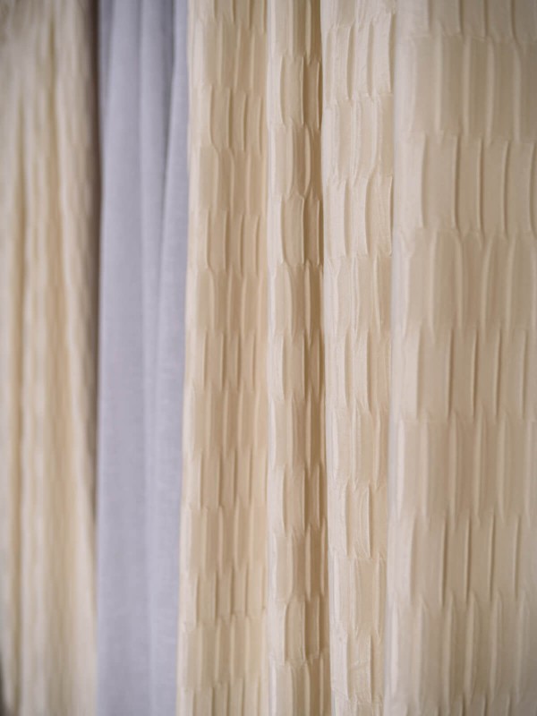 Draperie catifea creponata, crem