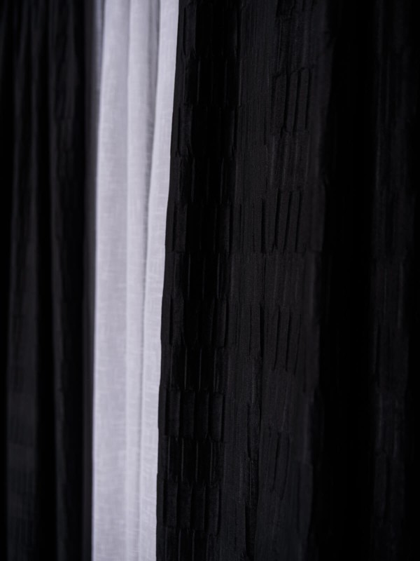 Draperie catifea creponata, negru