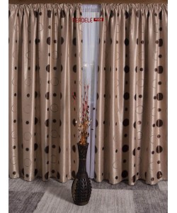 Draperie blackout, crem/maro, model buline