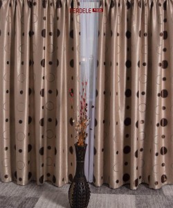 Draperie blackout, crem/maro, model buline
