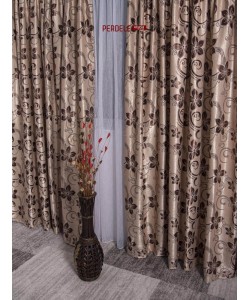 Draperie blackout, crem/maro