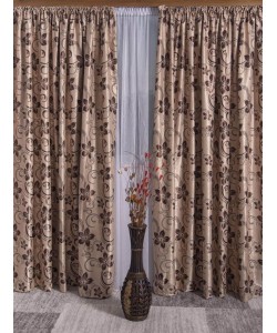 Draperie blackout, crem/maro