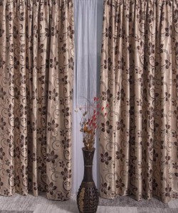 Draperie blackout, crem/maro