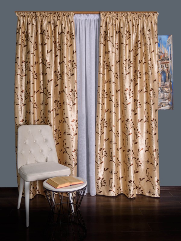 Draperie blackout crem/maro