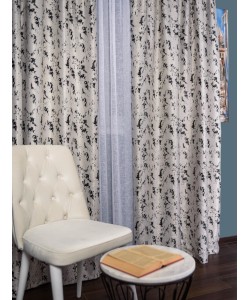 Draperie blackout gri/negru model abstract