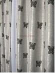 Draperie blackout, gri/negru, model fluturi