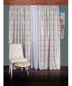 Draperie blackout gri/negru model marmura