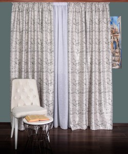 Draperie blackout gri/negru model marmura