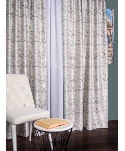 Draperie blackout gri/negru model marmura