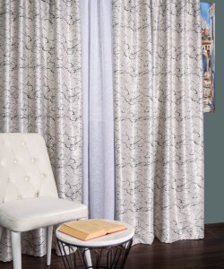 Draperie blackout gri/negru model marmura