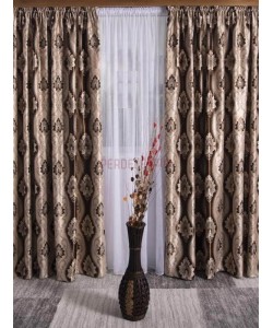 Draperie blackout model baroc,crem /maro