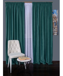 Draperie catifea albastru coral