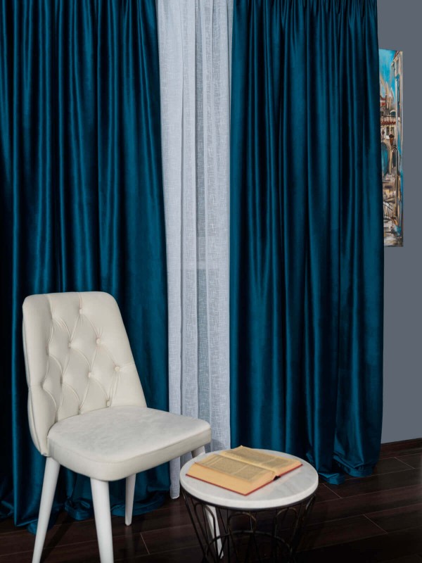 Draperie catifea albastru imperial