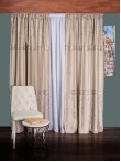 Draperie catifea bej cu model auriu