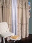 Draperie catifea bej cu model auriu