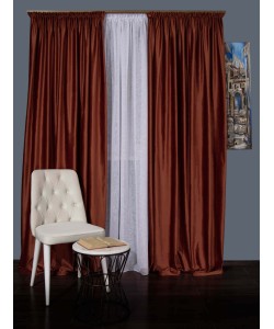 Draperie catifea caramiziu inchis