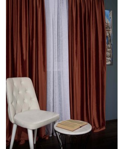Draperie catifea caramiziu inchis