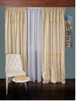 Draperie catifea crem cu model auriu