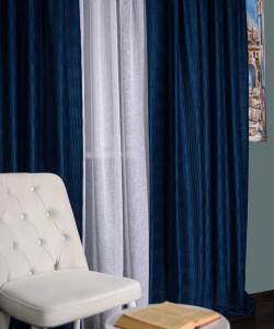 Draperie catifea creponata,albastru imperial