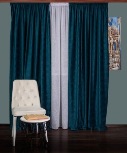 Draperie catifea creponata,turqoise