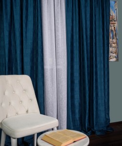 Draperie catifea creponata,albastru