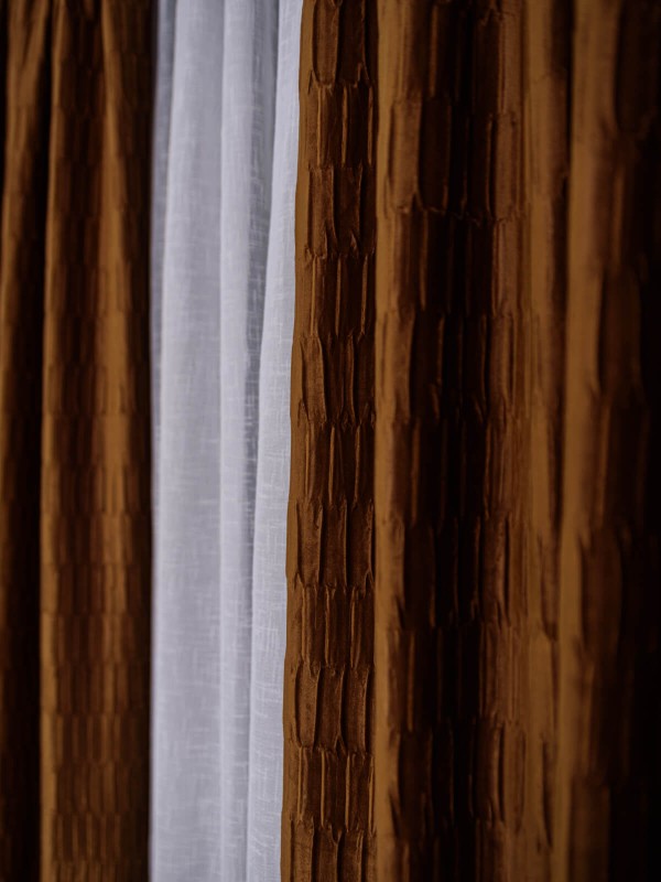 Draperie catifea creponata,caramiziu