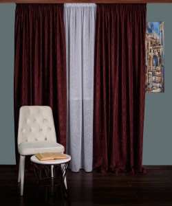 Draperie catifea creponata, burgundy