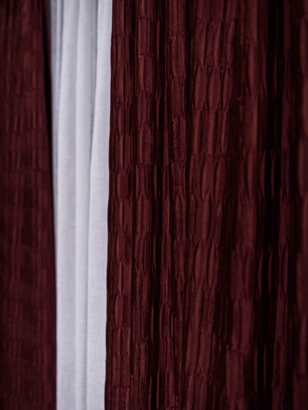 Draperie catifea creponata, burgundy