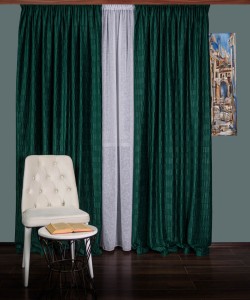 Draperie catifea creponata,verde