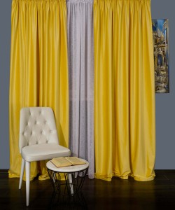 Draperie catifea galben