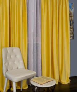 Draperie catifea galben