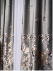 Draperie catifea gri cu model auriu