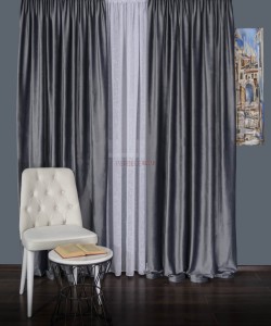 Draperie catifea gri