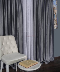 Draperie catifea gri