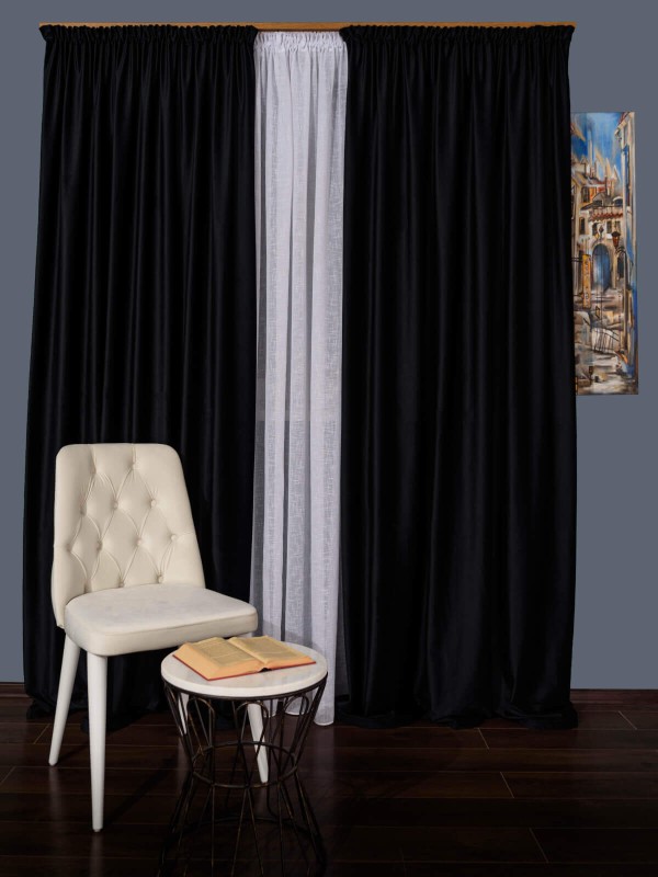 Draperie catifea negru
