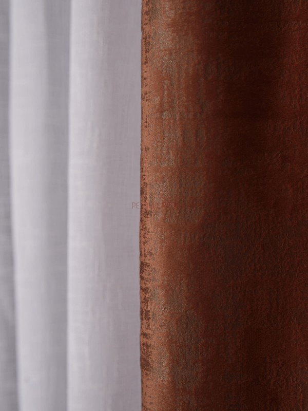 Draperie catifea texturata caramiziu