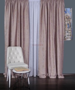 Draperie catifea texturata roz