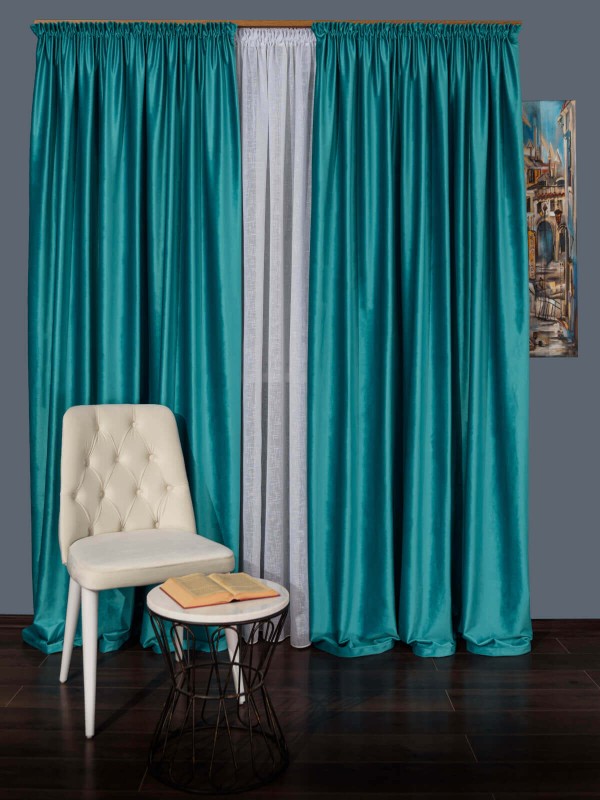 Draperie catifea turqoise