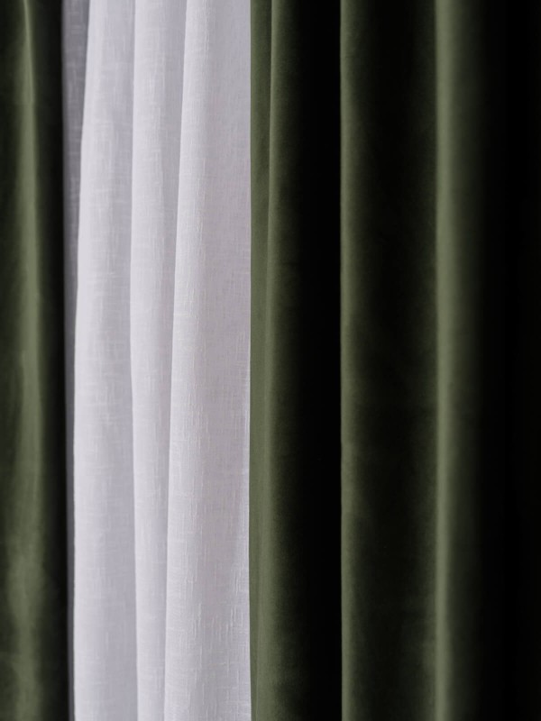Draperie catifea verde olive