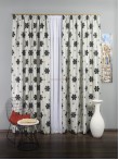 Draperie floare rotunda gri,negru
