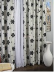 Draperie floare rotunda gri,negru