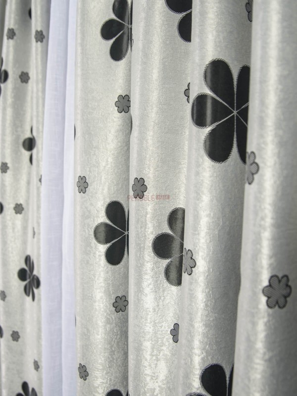 Draperie floare rotunda gri,negru