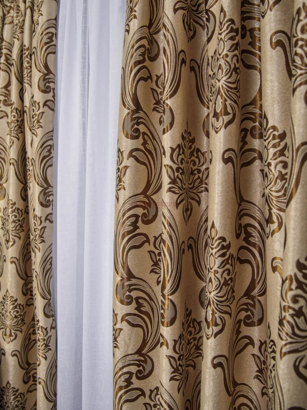 Draperie model baroc crem/maro