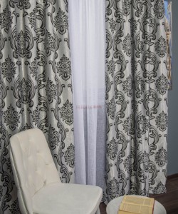 Draperie model baroc gri/negru