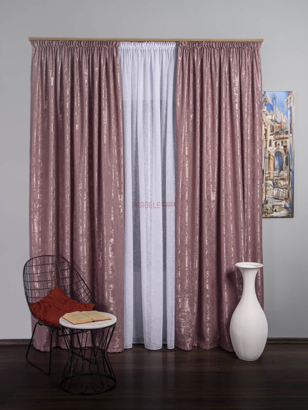 Draperie nisip roz prafuit