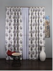 Draperie satin, alb/mov