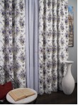 Draperie satin, alb/mov