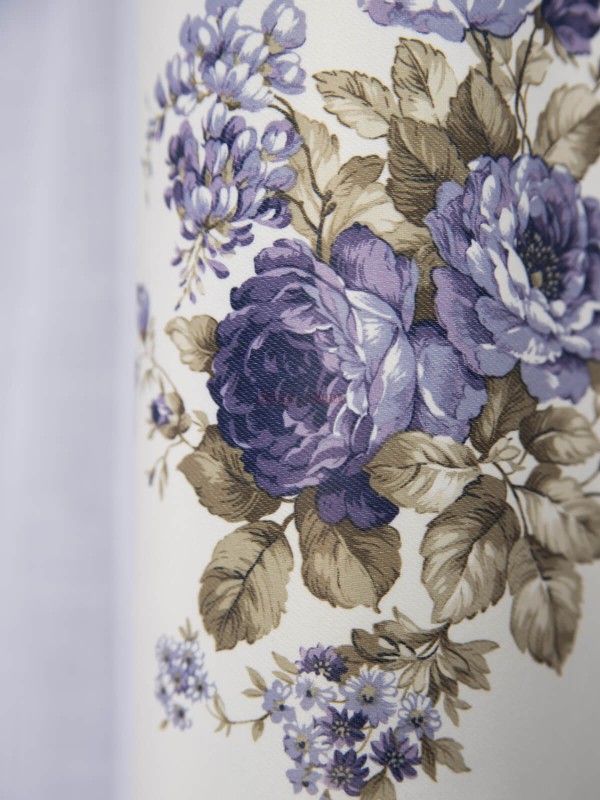Draperie satin, alb/mov